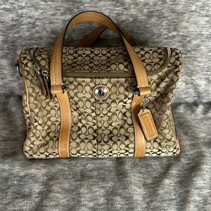 Coach monogramed Voyage Signature Canvas Tote Bag F77118. Great condition.